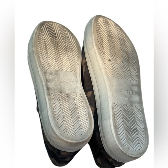 J. Slides NYC Heidi Green Camo leather slip on sneakers Sz 10 - Picture 6 of 9